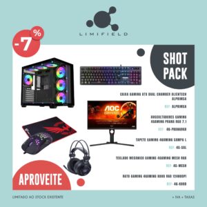 Shot Pack Gaming Performance -Velocidade sem limites, precisão absoluta.