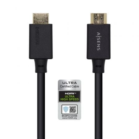 Cabo HDMI Aisens HDMI 2.1 2m 8K 60Hz 48Gbps Certificado Preto