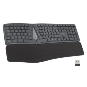 Teclado Sem Fios Ewent Ergonómico Recarregável QWERTY Português (PT) Preto