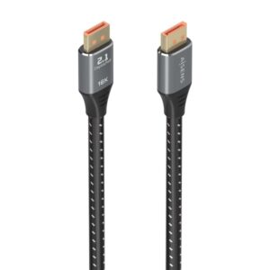 Cabo DisplayPort 2.1 AISENS Macho/Macho 16K 60 Hz 80 Gbps 2 m Preto