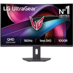 Monitor Gaming Curvo LG UltraGear 32G600A-B 31.5" QHD  1ms  180Hz  VA  Regulavel em altura  Preto