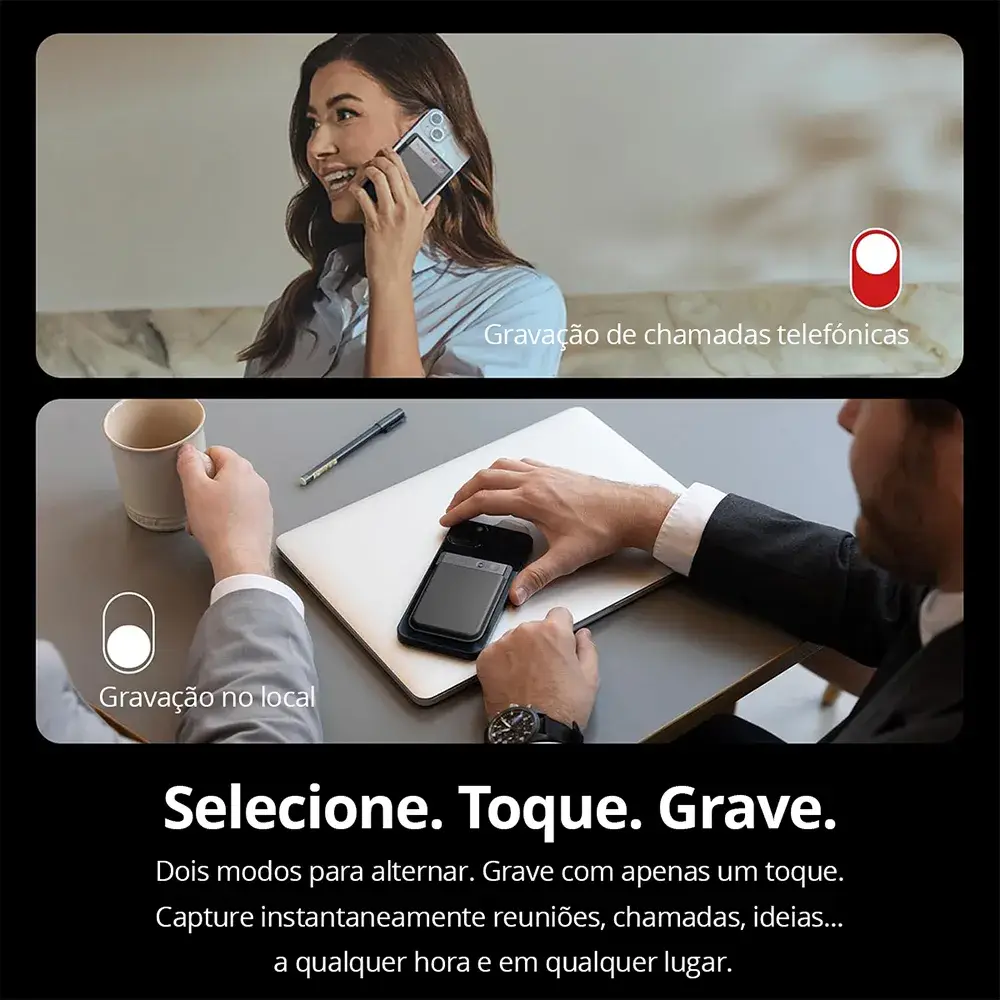 Gravador de Voz com IA Plaud Note | Transcrição e Resumo de 112 Idiomas | 64GB | Preto - Image 3