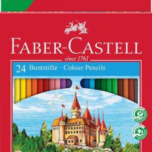 Lápis de Cor Hexagonais Faber-Castell Classic Colour Pack de 24 – Resistentes à Quebra – Cores Sortidas