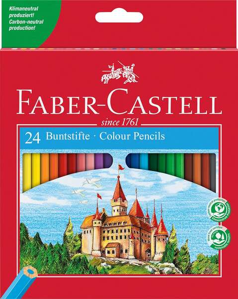 Lápis de Cor Hexagonais Faber-Castell Classic Colour Pack de 24 – Resistentes à Quebra – Cores Sortidas