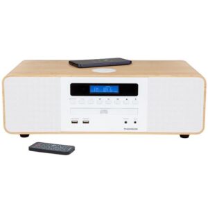 Micro Aparelhagem Thomson MIC201IBT  CD/Radio/USB  Bluetooth  50W  Color Madeira e Branco