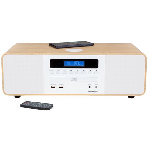Micro Aparelhagem Thomson MIC201IBT CD/Radio/USB Bluetooth 50W Color Madeira e Branco