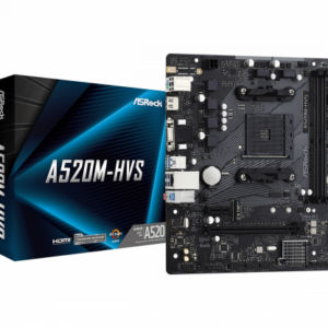 Motherboard  ASROCK A520M-HVS  AM4 2xDDR4 VGA+Hdmi 4xSATA3 1xM.2 4xUSB2.0 2xUSB3.2 USB-C Lan 1GB Micro ATX