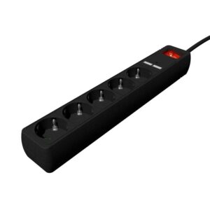 Tomada de Corrente Gembird SPG5-U2-5-02 com 2x USB 5 Tomadas Cabo de 1.5Mt