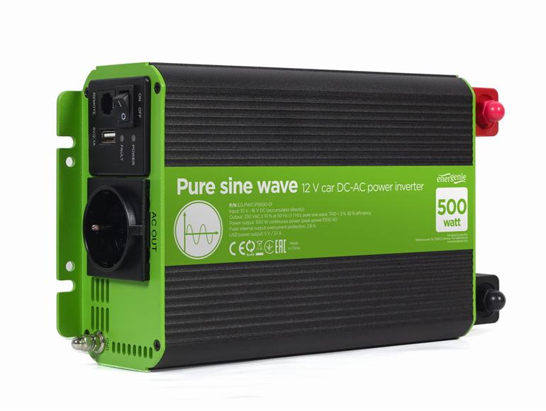 Inverter para Carro Gembird EG-PWC-PS1000-01 adaptador e inversor de corrente Input 10-16V Output 230V Auto 500 W