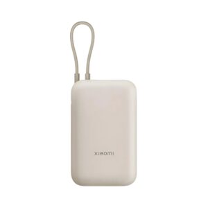 Powerbank Xiaomi 10000 mAh com Cabo USB-C Integrado 22.5 W Bege
