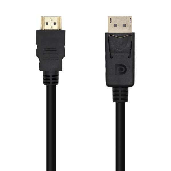 Cabo Conversor DisplayPort para HDMI AISENS 1 m Preto (Macho DisplayPort para Macho HDMI)