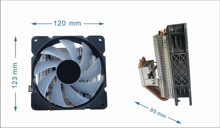 Dissipador de refrigeração da CPU 12 cm 100 W LED multicolorido 4 pinos - Image 4