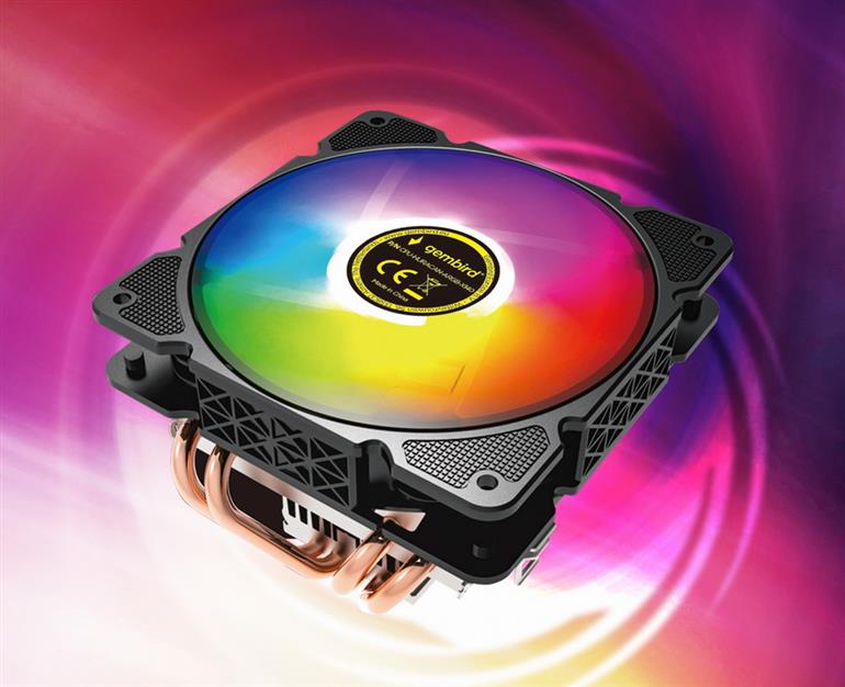 Dissipador de refrigeração da CPU 12 cm 100 W LED multicolorido 4 pinos - Image 5
